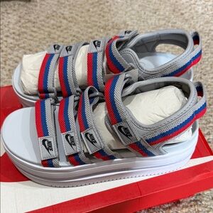 Nike  Sandals - White, Gray, and Red